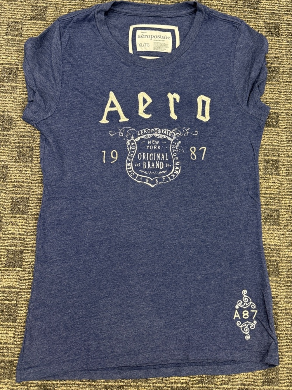 Y2K Aeropostale Blue Short Sleeve Graphic‎ Tee #MallGoth  XL